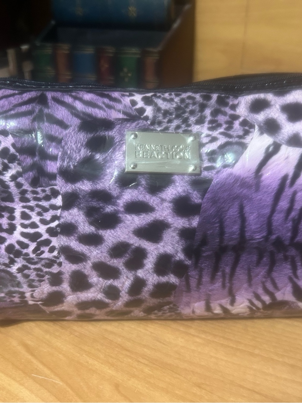 Kenneth Cole Reaction Purple Animal-Print Cosmetic Clutch